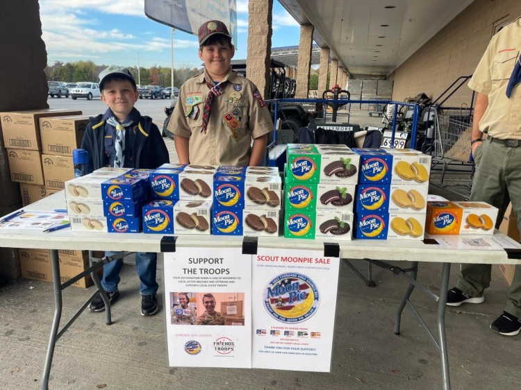 Local scouts selling a locally-made product